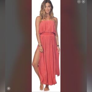 Rip Curl Strapless Dress in Red - Vacation Ready